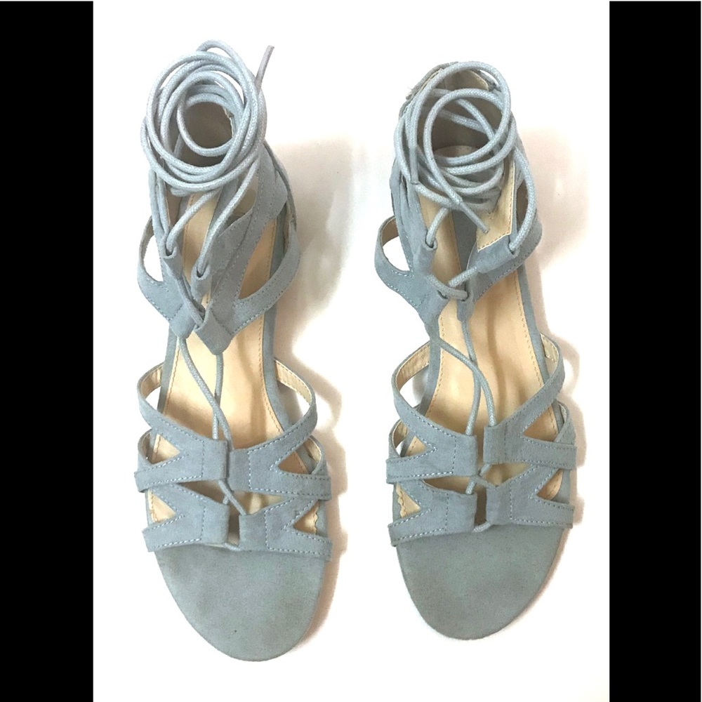 Forever 21 Light Blue Lace Up Sandals